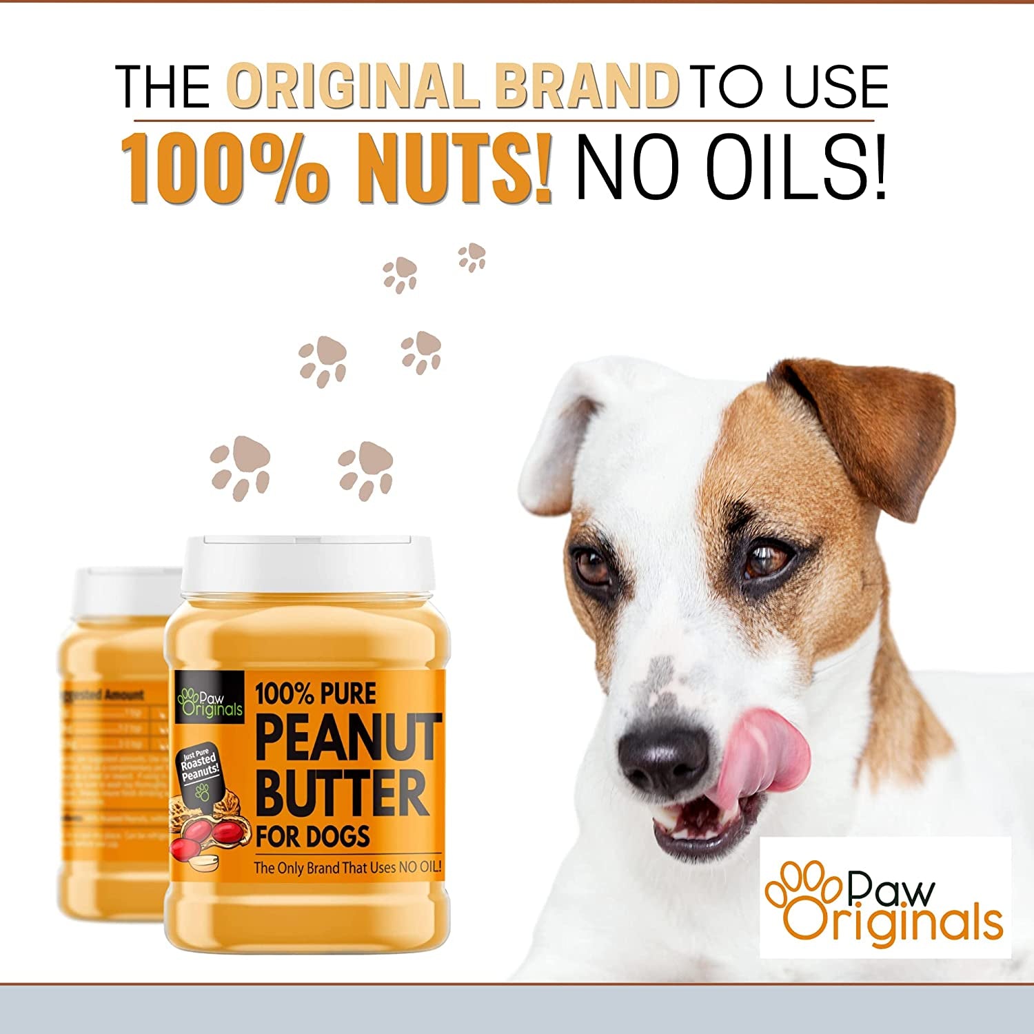 Peanut Butter for Dogs & Puppy Only Brand with No Added Oil!  100% Pure Formulated Treat for Dogs 340G Clear Store