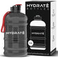 XL Water Bottle Jug 2.2 Litre , Leak Proof Big Water Bottle Ideal for Gym, Black Clear Store