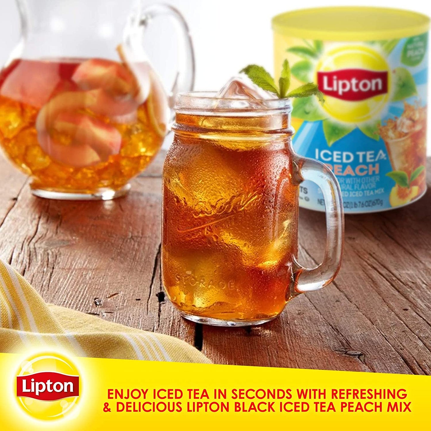 Lipton Iced Tea Peach Drink 670g Tub Clear Store