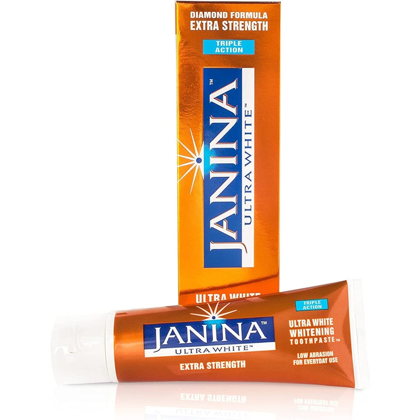 Janina Ultra White Whitening Toothpaste (75Ml) – Diamond Formula. Extra Strength. Clinically Proven. Low Abrasion. for Everyday Use. Excellent for Stain Removal