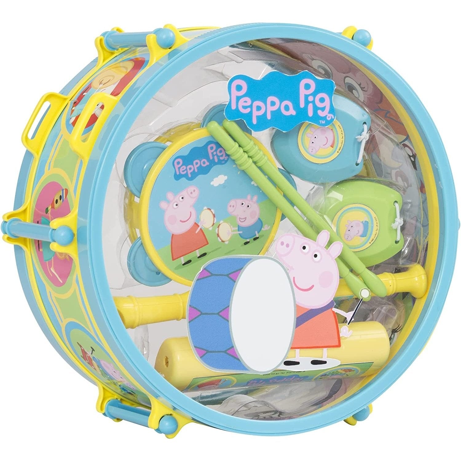 Peppa Pig Pack Away Drum Set | Musical Playset Including 5+ Musical Instruments | Peppa Pig Themed Musical Instrument Set | Peppa Pig Toys | Childrens Music Toys Band Set | Ages 3+