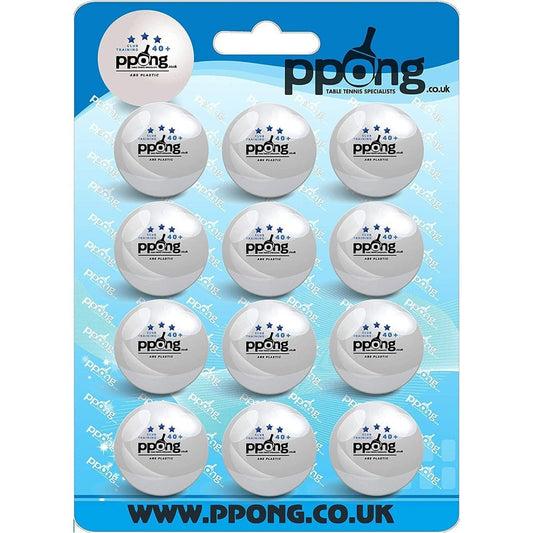 Ppong Ping Pong Balls High Performance Table Tennis, Suitable for Indoor and Outdoor Play - Available in 12 Pack White Sets Clear Store