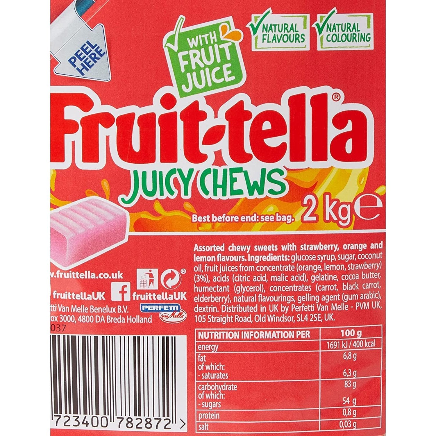 Fruittella Party Sweets - Juicy Chews, 3 Flavours (2KG Bulk Bag)