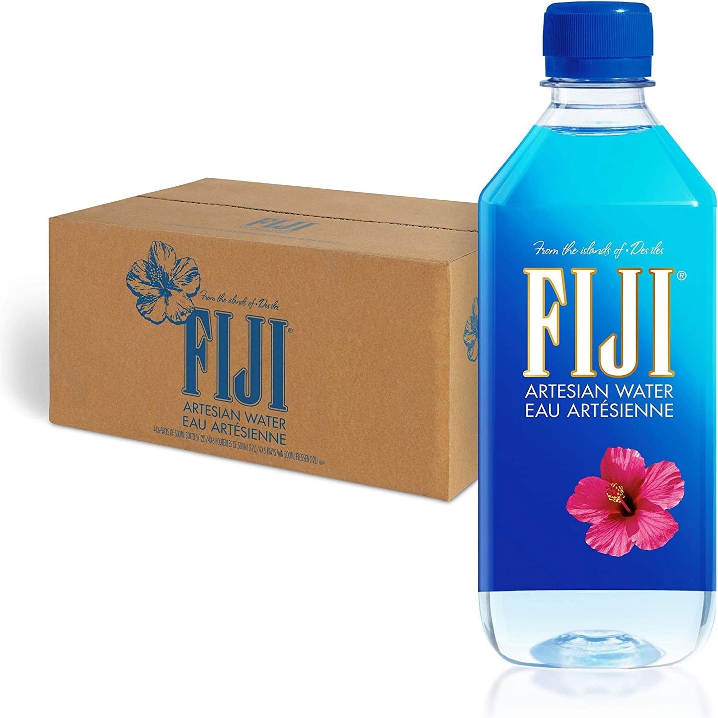 Fiji Water Natural A Water Bottles, 6 X 500ml (Pack of 4, Total 24 ) Clear Store