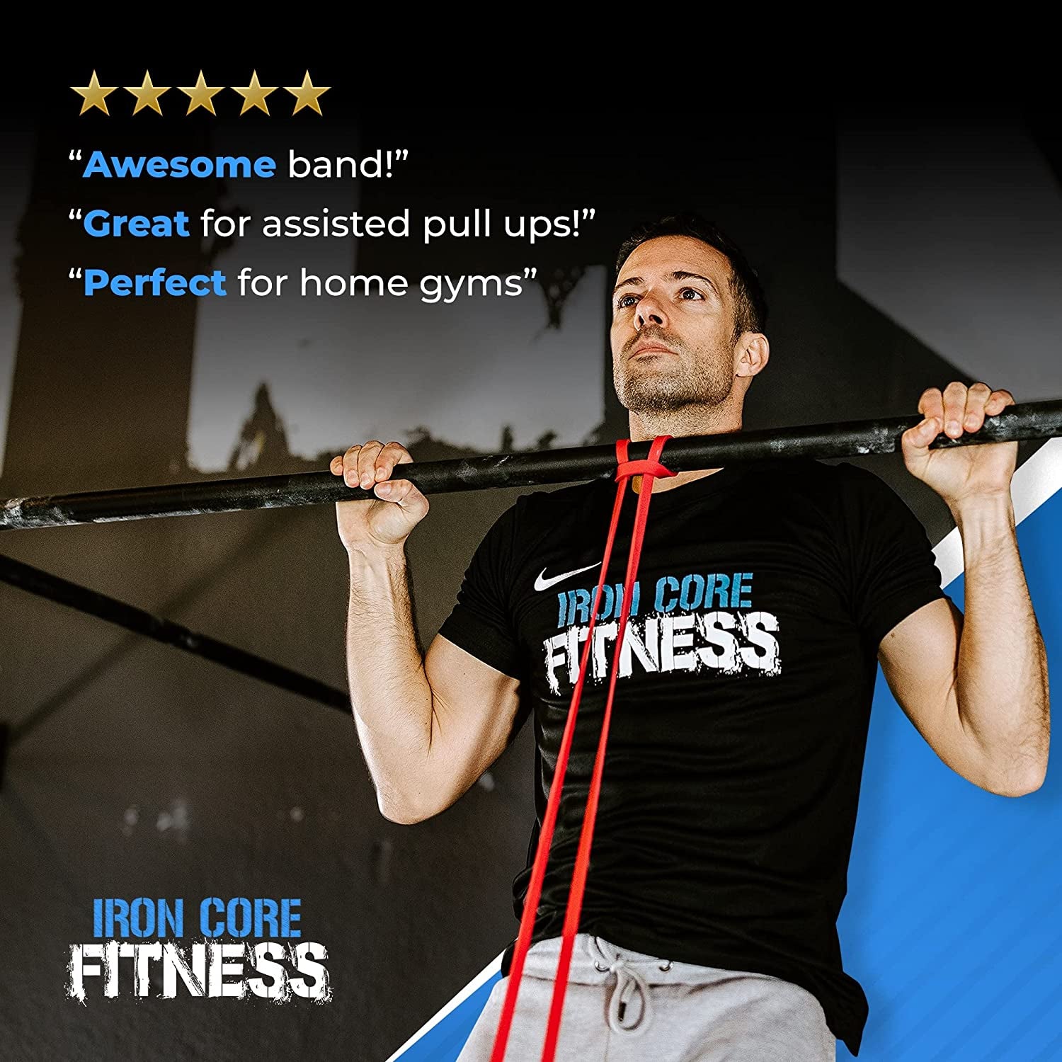 Resistance Bands Sets - for Strength Power Flexibility Training Pull up Assist at Home or Gym Clear Store