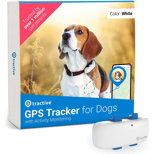 GPS Dog Tracker. Live Location with Unlimited Range. Escape Alerts & 100% Waterproof (White) Clear Store