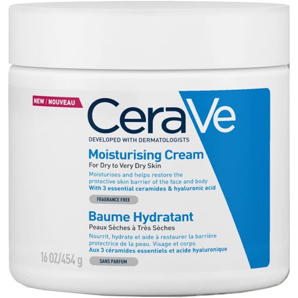 Cerave Moisturising Cream for Very Dry Skin 454G with Hyaluronic Acid & 3 Essential Ceramides Clear Store