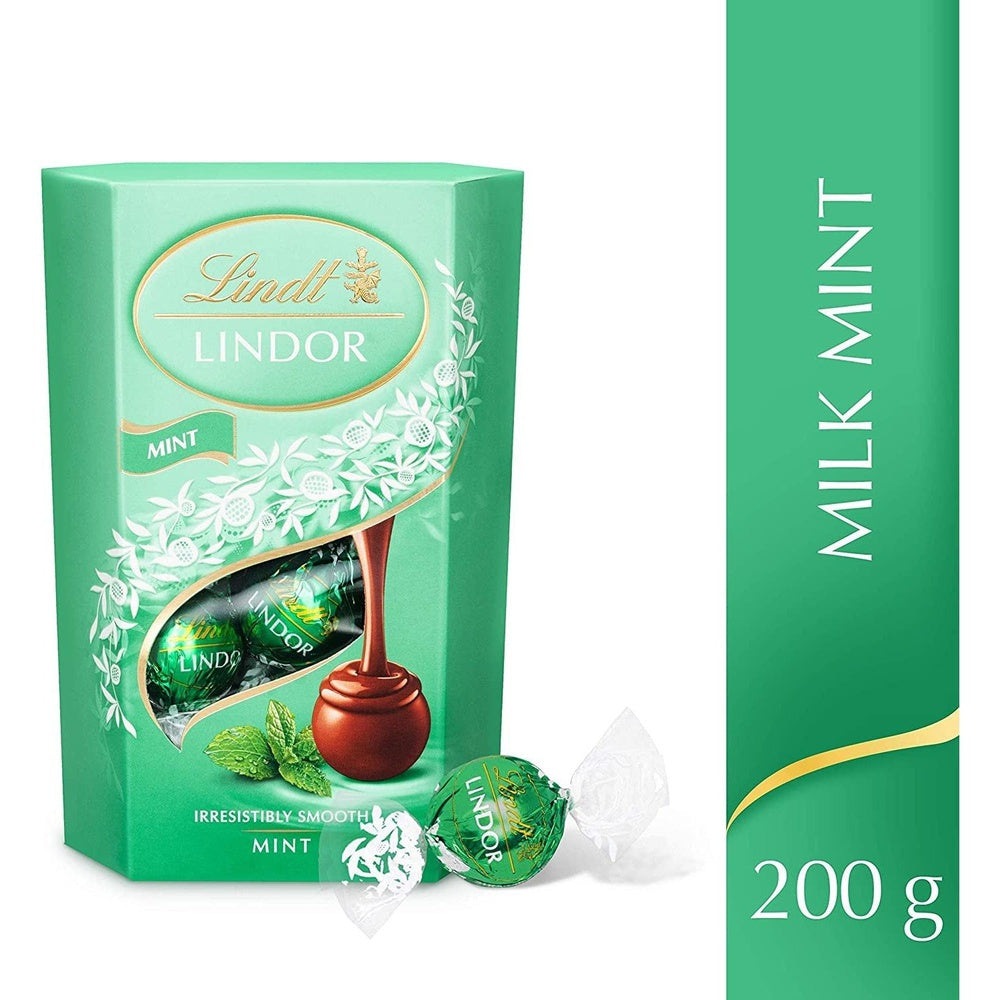 Lindor Mint Milk Chocolate Truffles Box-Approx 16 Balls, 200G-Chocolate Truffles with a Smooth Melting Filling-Great Gift Present-For Him and Her-Mothers Day, Birthday, Easter, Congratulations Clear Store