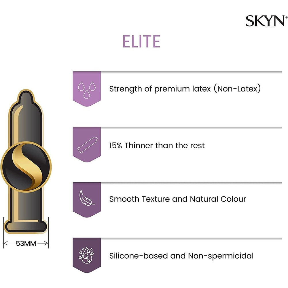 SKYN 200046 Elite Pack of Non-Latex Condoms, 1 X 10 Pieces Clear Store