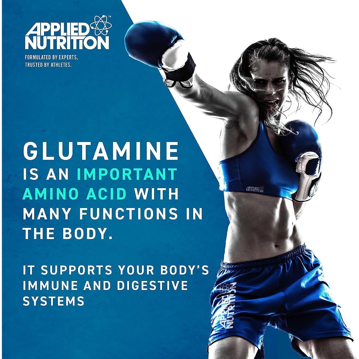 L Glutamine Powder - Amino Acid, Muscle Strength & Recovery, Boosts Immune System, Unflavoured (500G - 100 Servings)