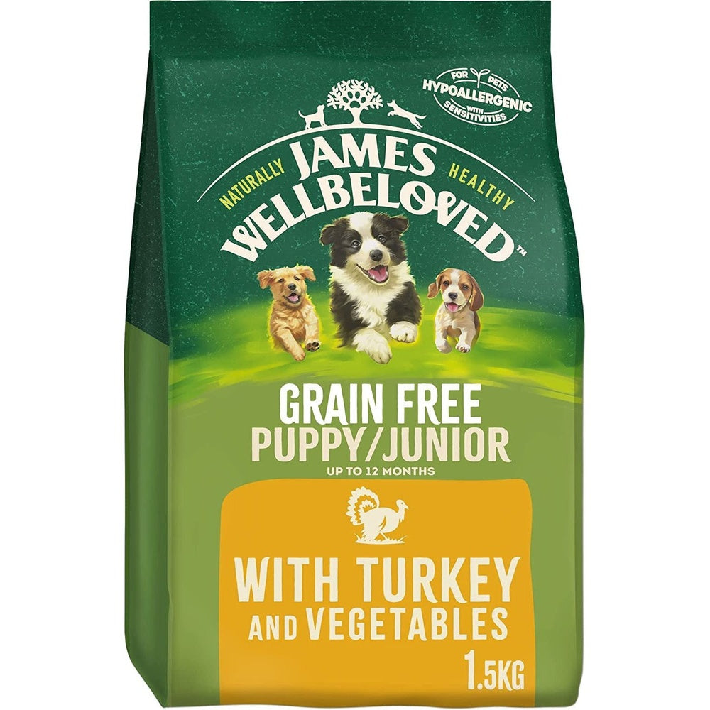 Junior Grain-Free Dog Food Turkey and Vegetables 1.5kg Clear Store