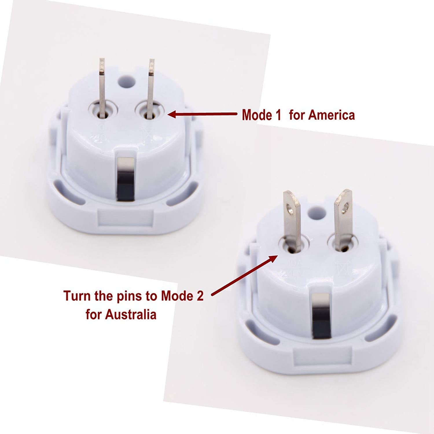 Travel Adapter INIBUD UK to USA America AU Australia New Zealand Travel Adapter Pack of 5, White Clear Store