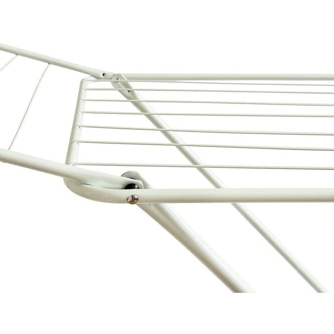 Winged Folding Clothes Airer, Metal, White Clear Store