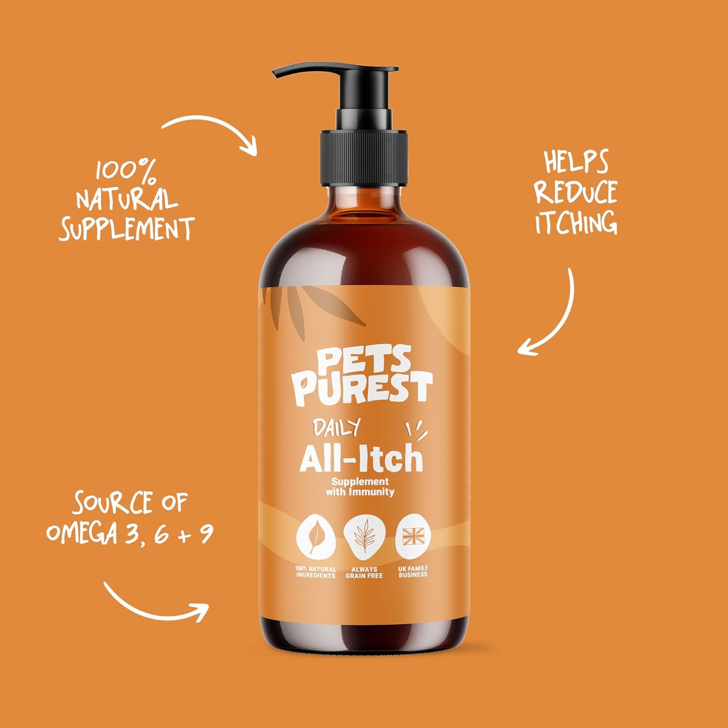 All-Itch Supplement. anti Itch for Dogs, Cats & Pets Daily Supplement, Effective Dry Skin Soother, Rich in Omega 3, 6 & 9.