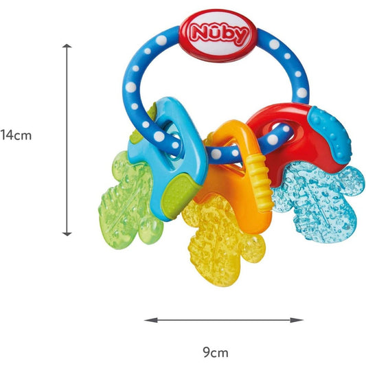 Nuby Icybite™ Keys – Soothing Teether | Multiple Teething Surfaces | Refrigerator Safe | Suitable from 3 Months Plus Clear Store