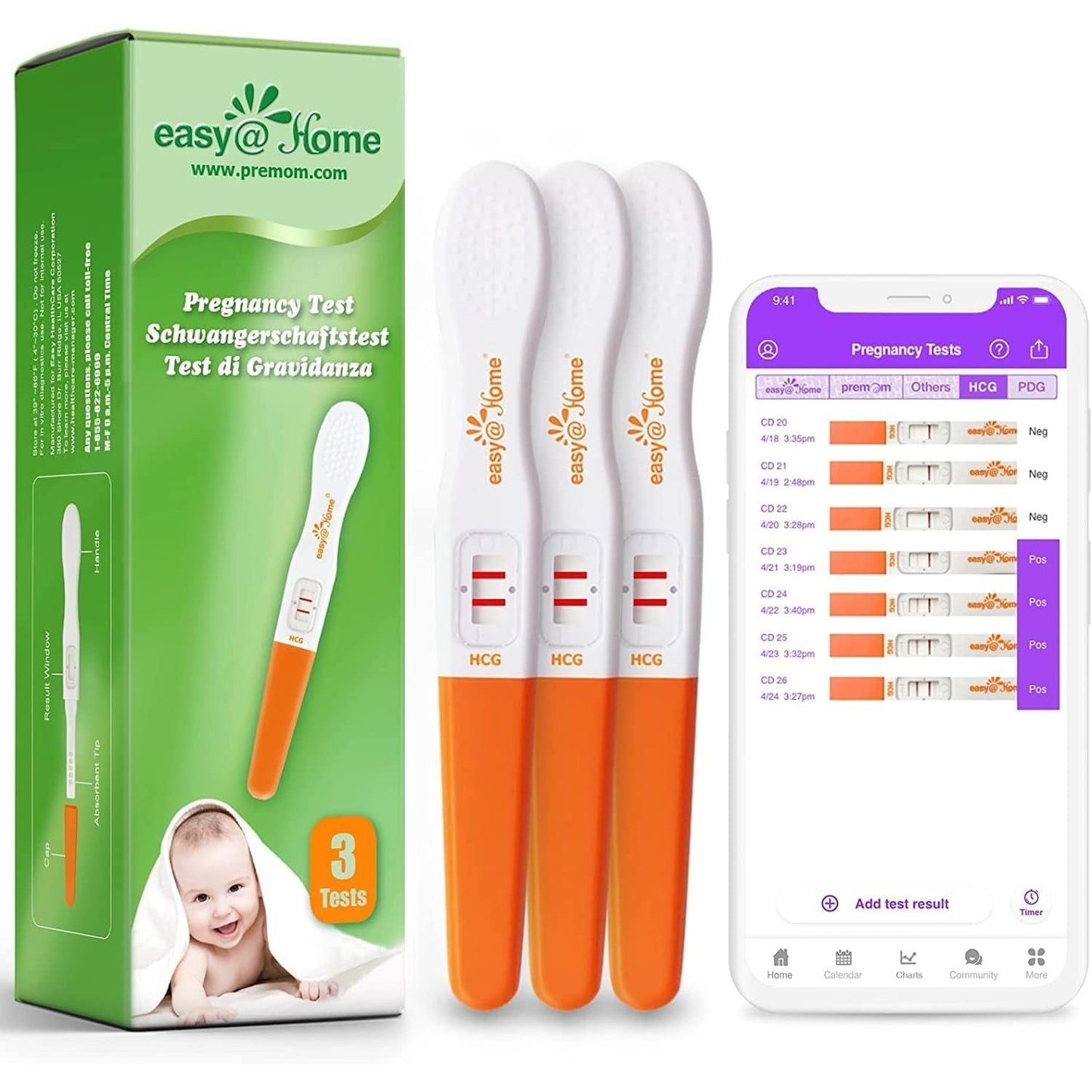 Pregnancy Test Early Fertility Detection:  3 Pack Accurate Sensitive Result Pregnancy Test Kit | Hcg Urine Pregnancy Test Sticks in Bulk | 3 HCG Midstreams