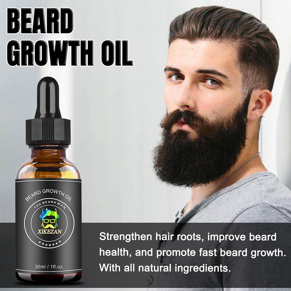 Beard Growth Kit W/Beard Wash,2 Pack Beard Growth Serum,Beard Growth Oil,Beard Balm,Comb,Brush,Scissor,Bag,Ebook,Beard Care Grooming Kit Christmas Stocking Fillers Gifts for Men Him Dad Husband