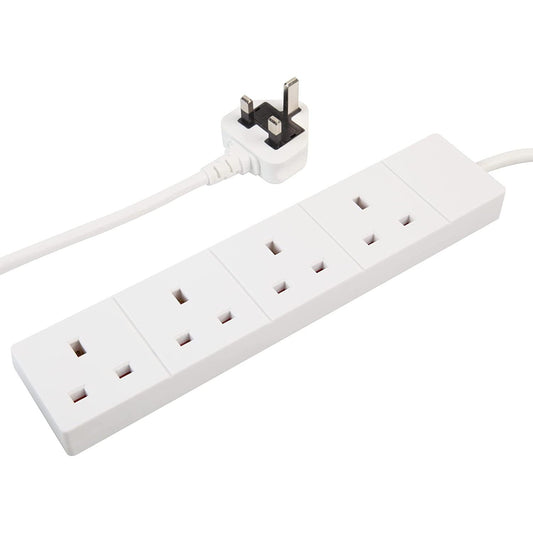 PL09181 2M 4 Gang Extension Lead - White