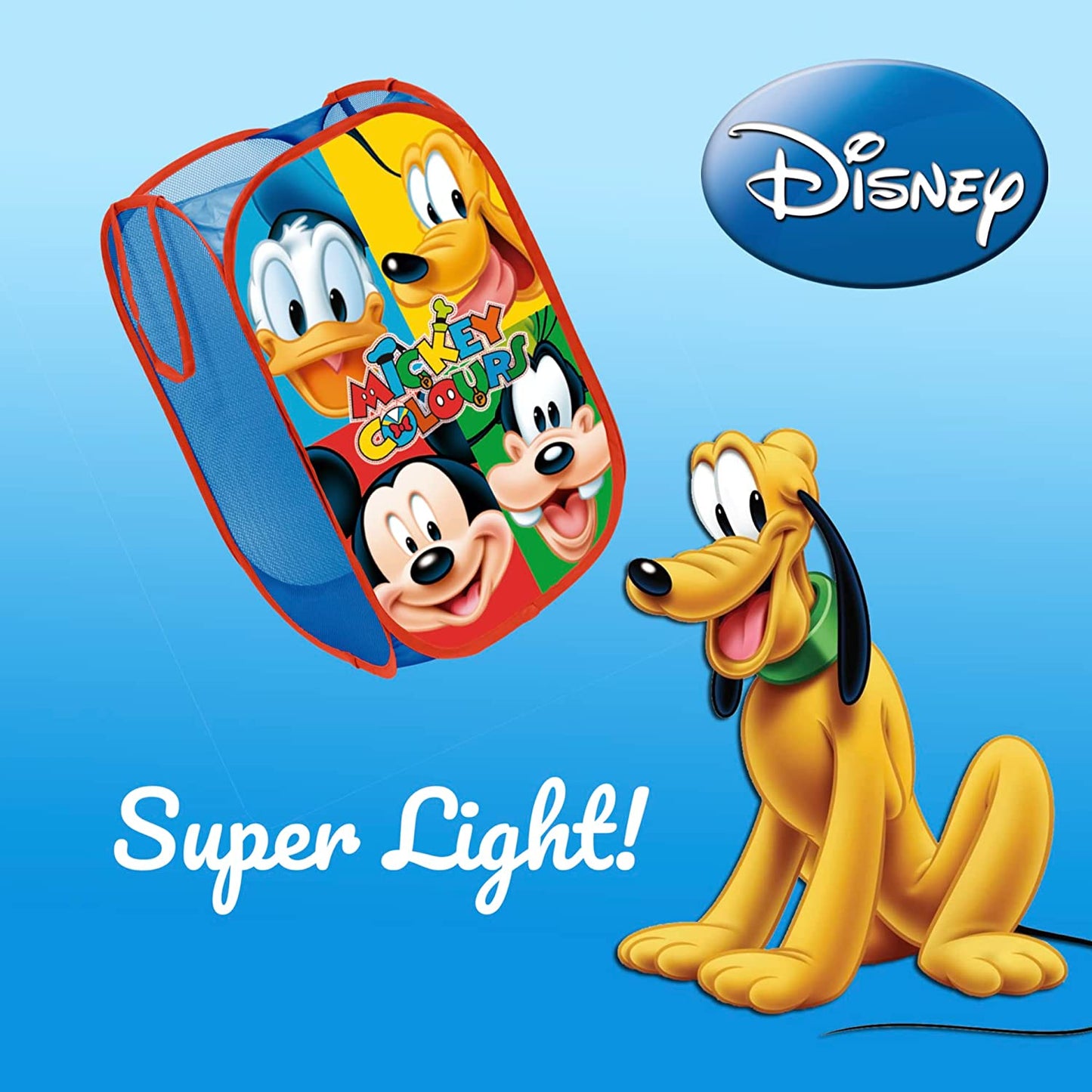 Disney Pop-Up Laundry Basket Toy Box Storage Box Clothes Box for Children (Mickey and Friends) Clear Store