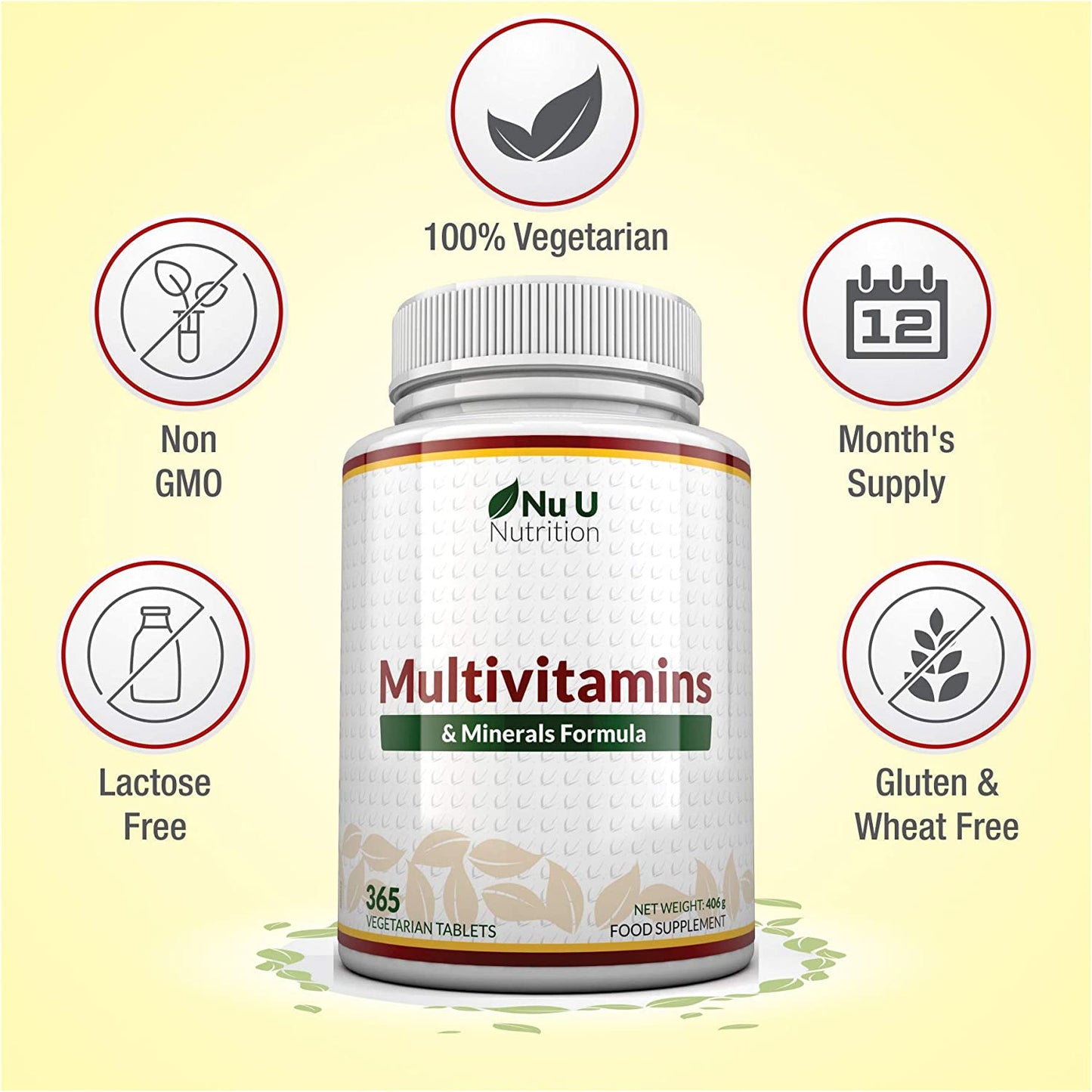 Multivitamins & Minerals Formula | 365 Tablets (Up to 1 Year Supply) | 24 Multivitamins with Iron and Minerals for Men and Women Clear Store