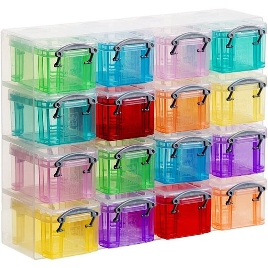 Litre Plastic Storage Box Organiser Clear & Assorted 16X0.14 Litre Clear Store