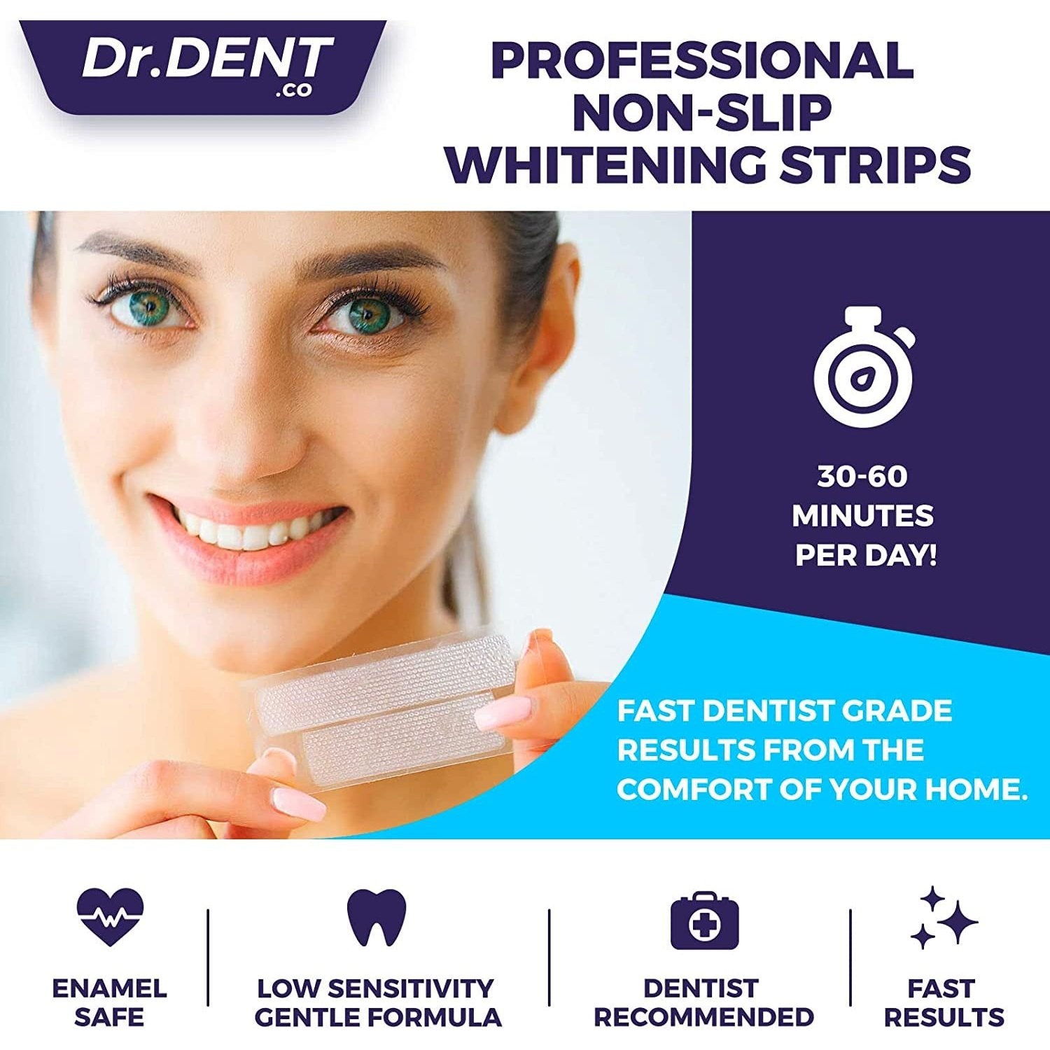 Premium Teeth Whitening Strips - 20 Whitening Sessions - Non-Sensitive Formula - 40 Peroxide Free Whitening Strips - Safe for Enamel + Mouth Opener Included Clear Store