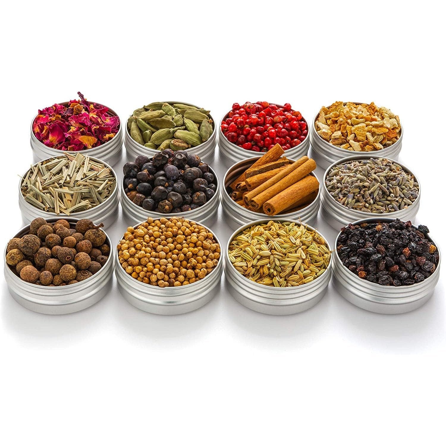 Gin Botanicals and Infusions Gift Kit. Set of 12 Finest Botanicals and Spices for Gin.