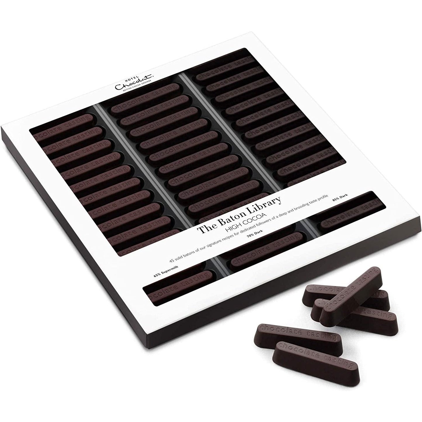 Dark Chocolate Baton Library – 45 Chocolates, Chocolate Box, 365G