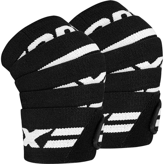 Knee Wraps Pair Weightlifting, Elasticated Straps for Gym Workout Fitness Squats Powerlifting, Compression Support Clear Store