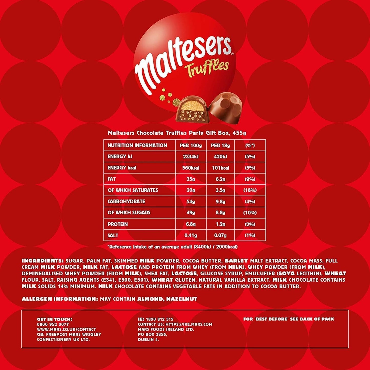 Maltesers Truffles Chocolate Box, Chocolate Gifts, Sharing Pack, 455G