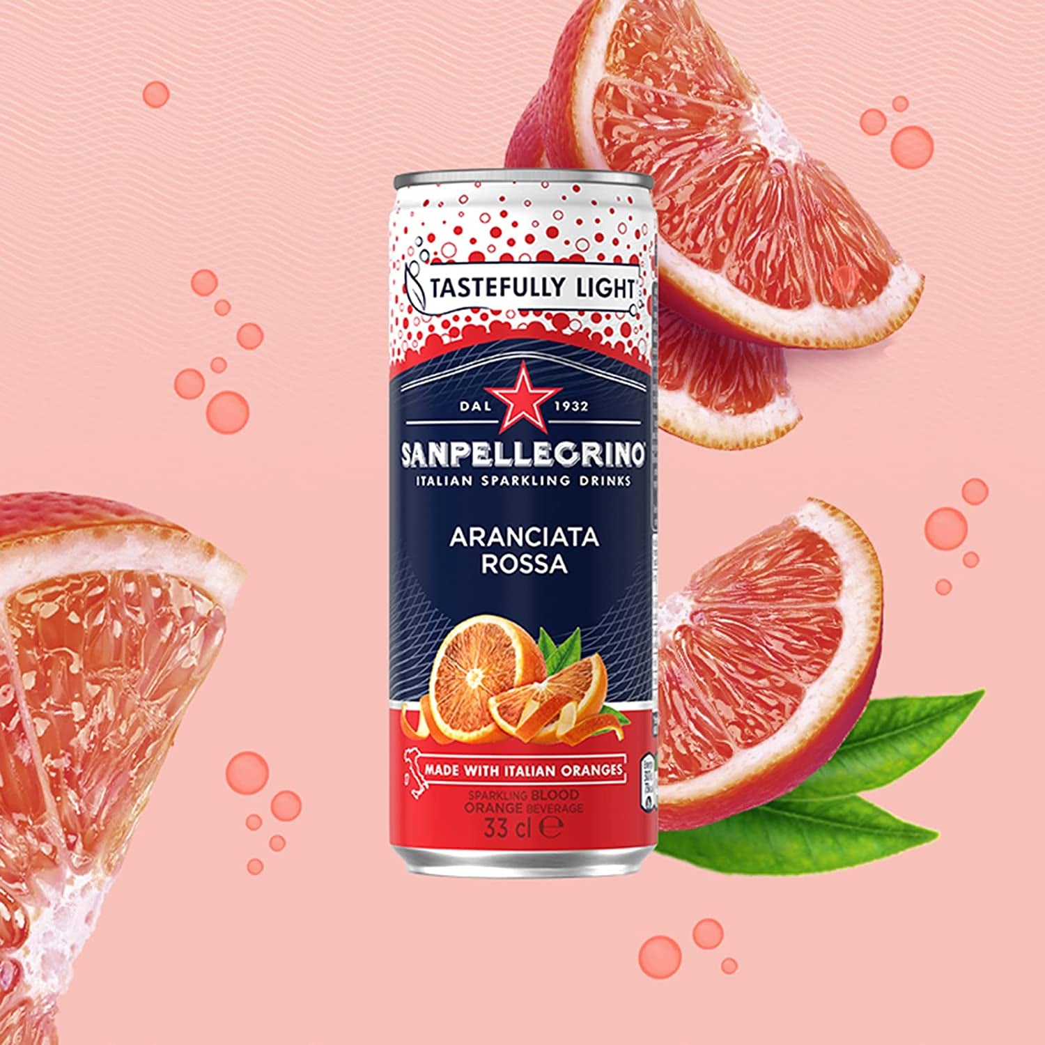 San Pellegrino Italian Tastefully Light Sparkling Blood Orange Canned Soft Drink 24 X 330Ml Clear Store