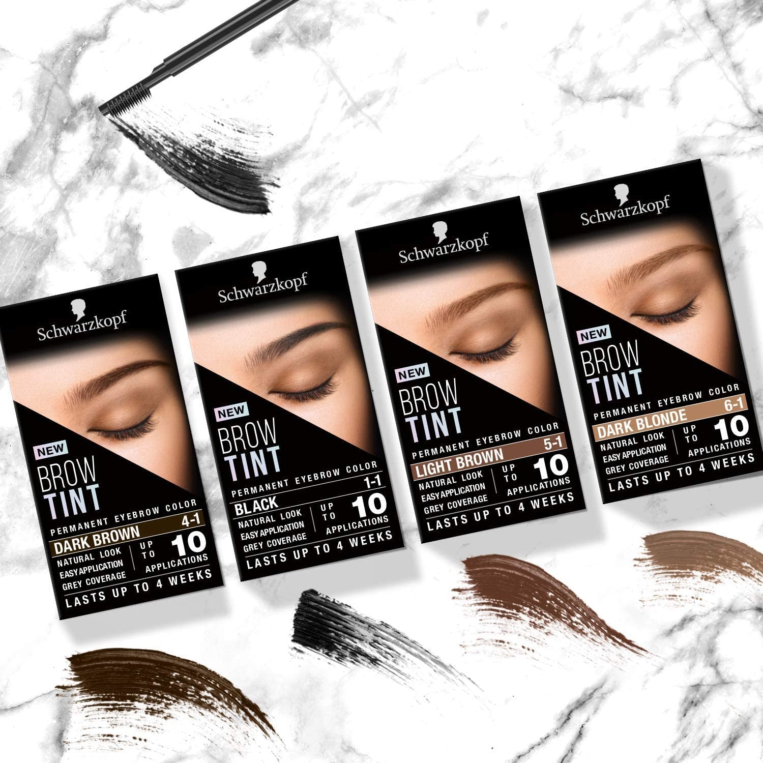 Schwarzkopf Brow Tint Professional Formula Eyebrow Dye Brow Tinting Kit with Gentle Permanent Colour - Dark Brown Clear Store