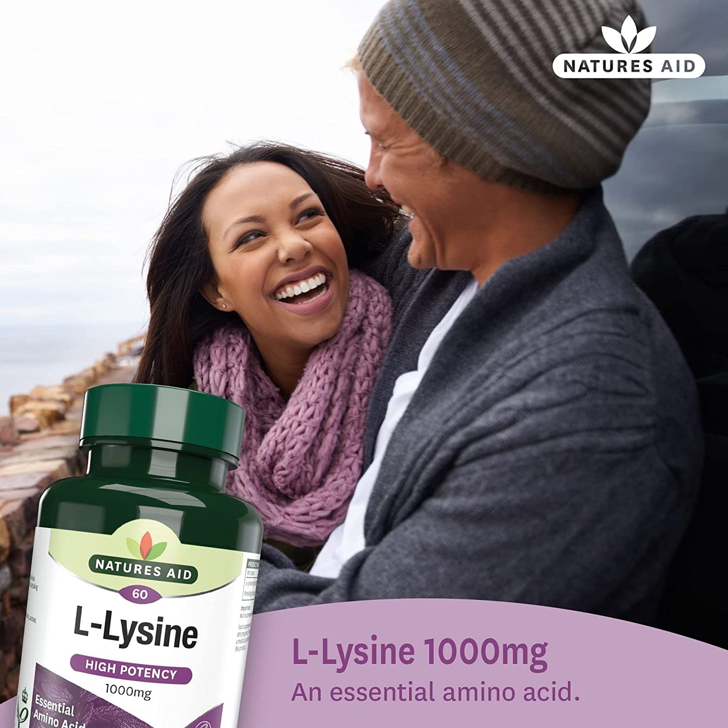 L-Lysine 1000 Mg, High Potency Essential Amino Acid, Vegan, 60 Tablets