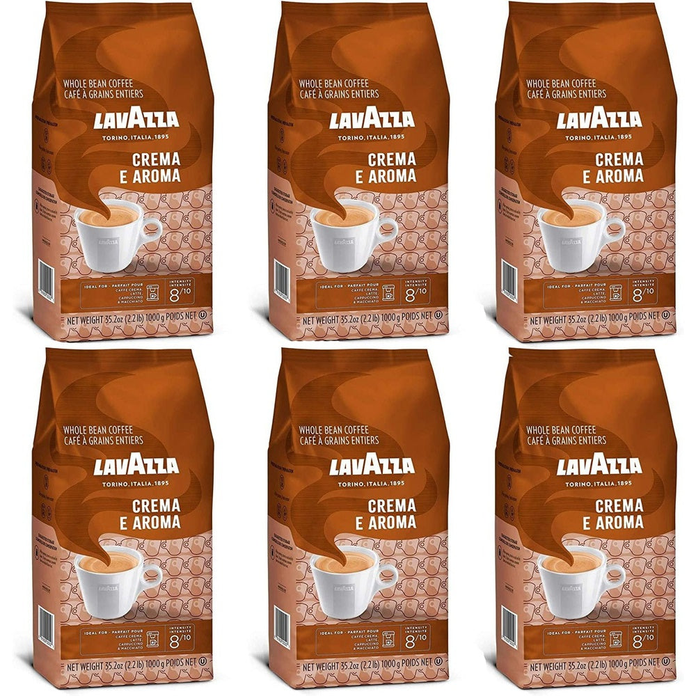 Crema E Aroma Coffee Beans, Pack of 6 x 1000g Clear Store