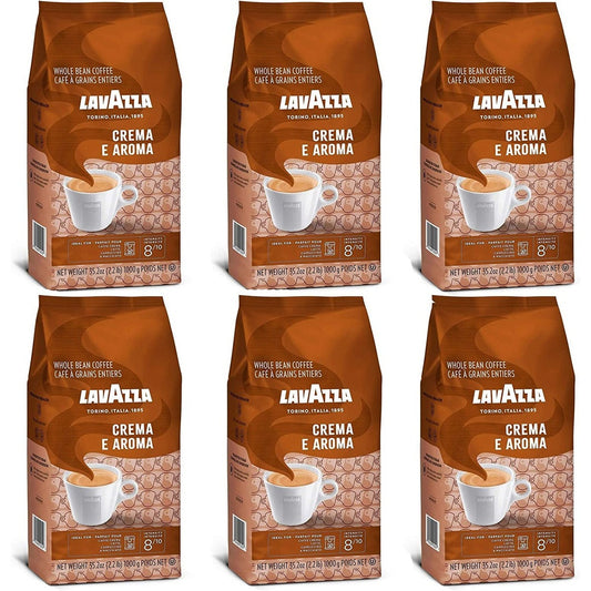 Crema E Aroma Coffee Beans, Pack of 6 x 1000g Clear Store