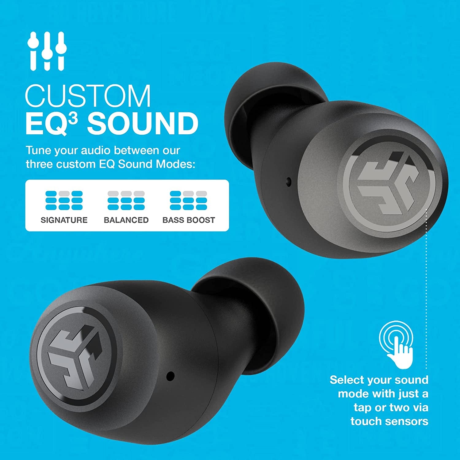 Go Air Pop True Wireless Earbuds, Headphones in Ear, Bluetooth Earphones with Microphone, Wireless Ear Buds, TWS Bluetooth Earbuds with Mic, USB Charging Case, Dual Connect, EQ3 Sound, Black