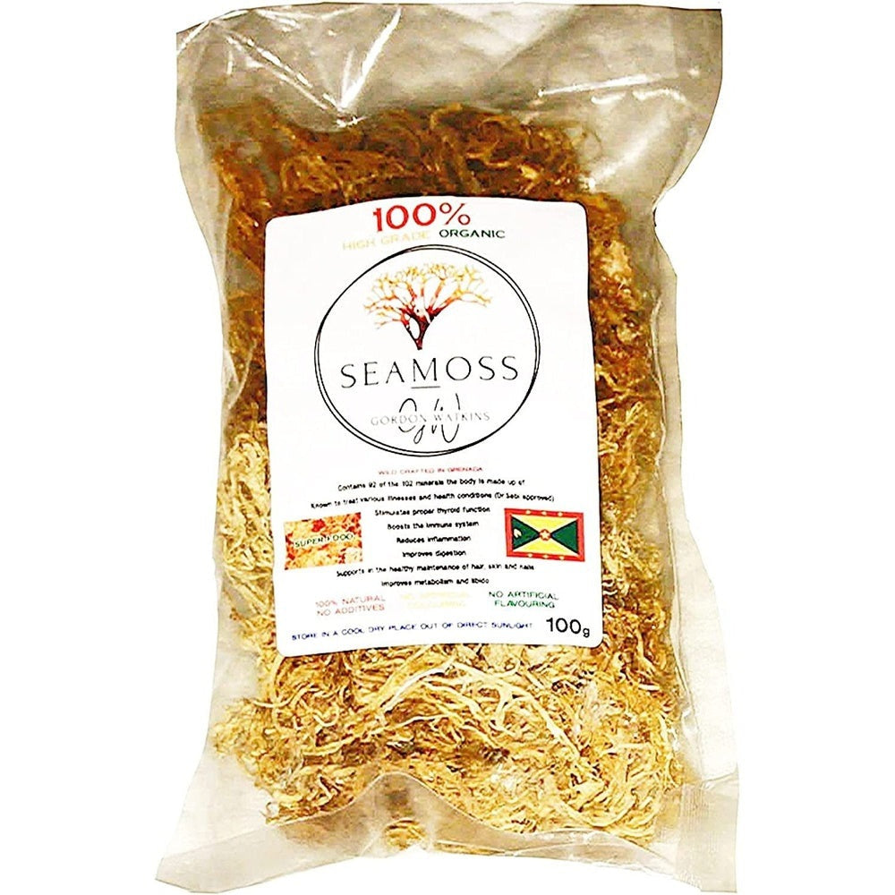 Sea Moss (Raw) (Gold/Purple/Red, 100G), Wildcrafted, Dr Sebi, Vegan, (Also Known as Irish Moss)