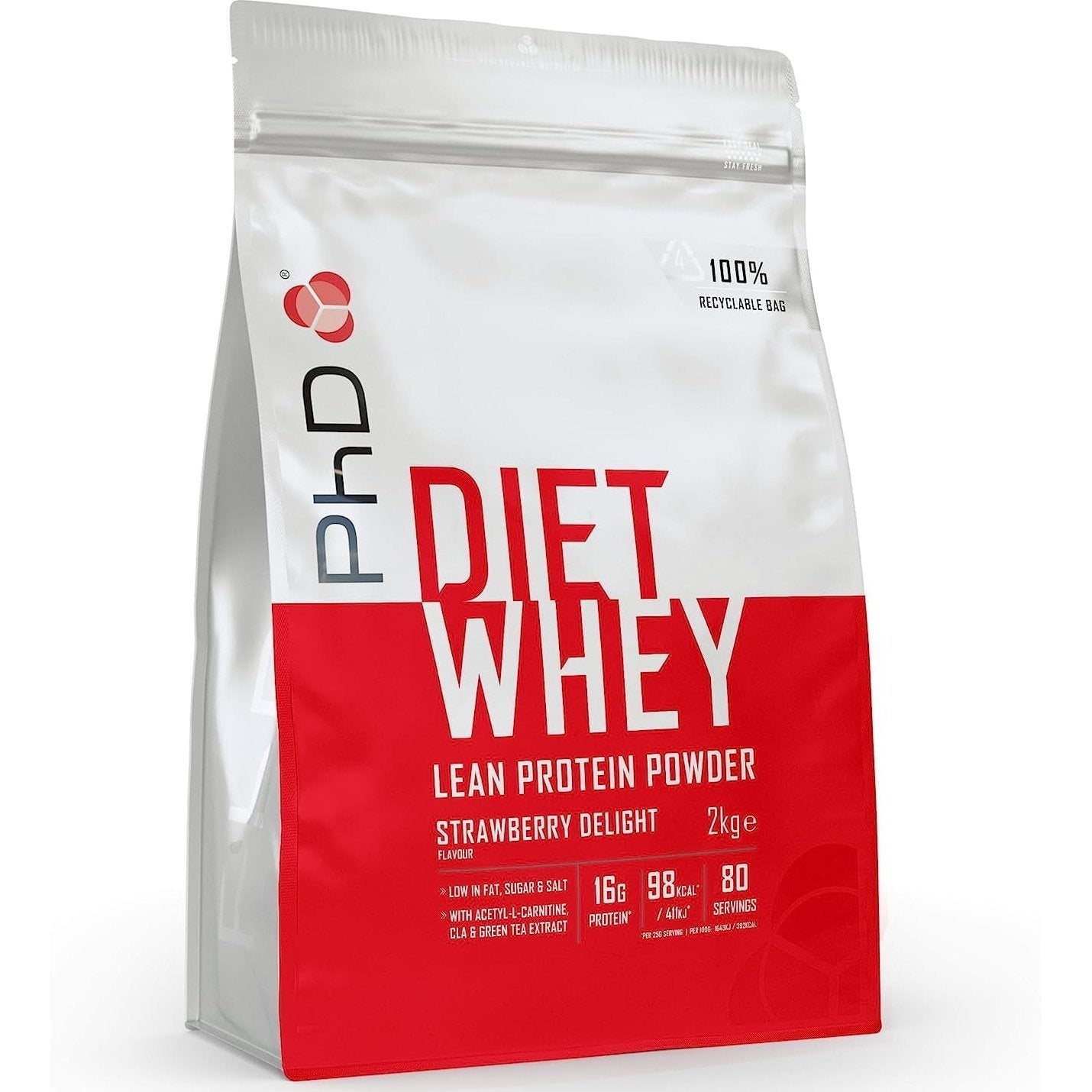 Diet Whey High Protein Lean Matrix, Strawberry Delight Diet Whey Protein Powder, High Protein, 80 Servings per 2 Kg Bag