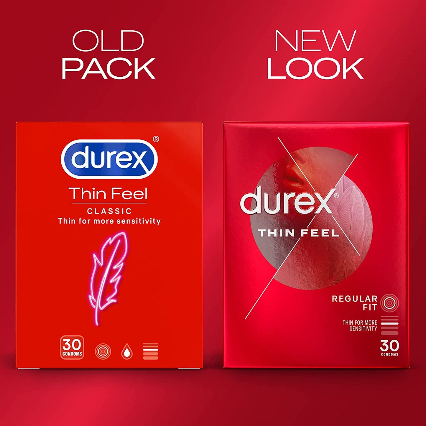 Durex Thin Feel Condoms, 30 Condoms 1 Pack Clear Store