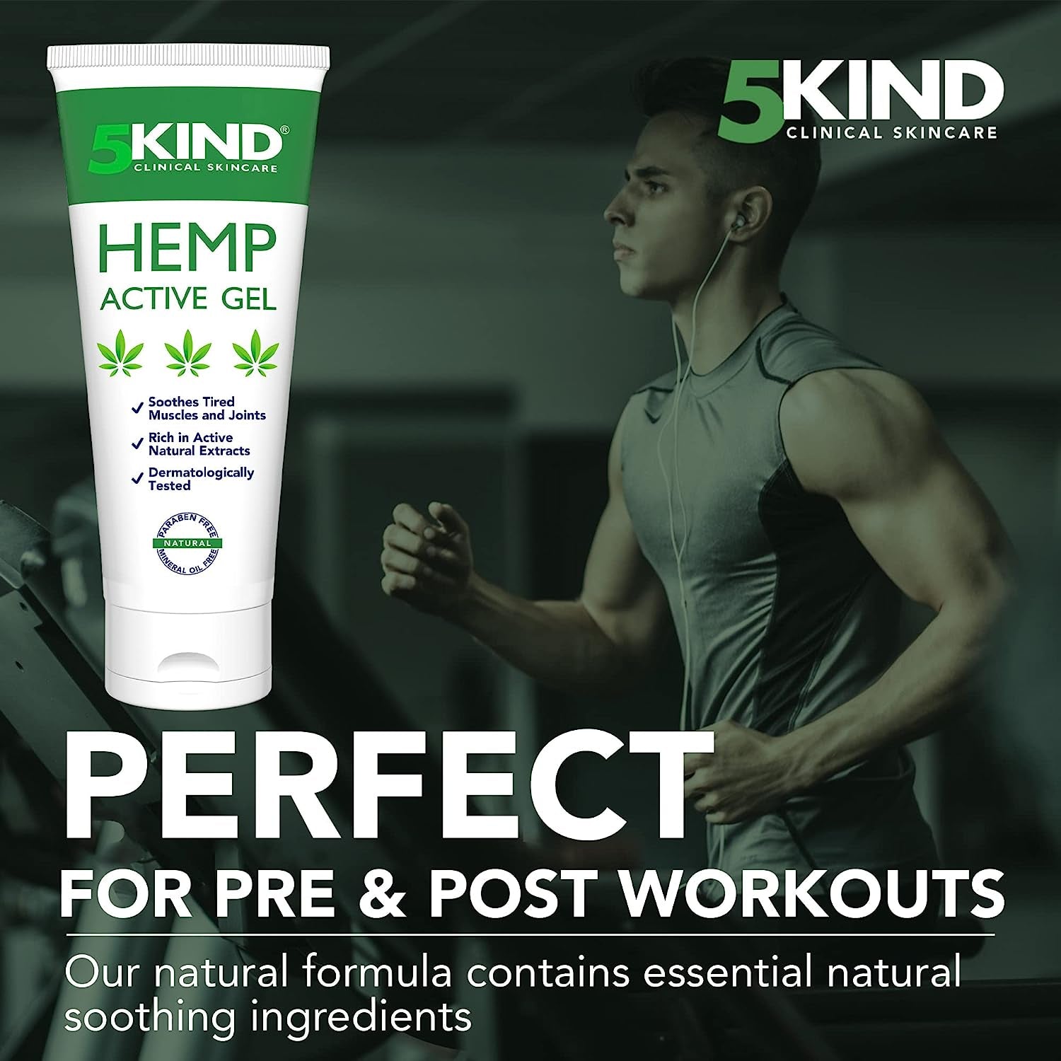 Hemp Active Gel 100ml - 5Kind High Strength Hemp Oil Cream Formula - Joint & Muscle Pain Clear Store