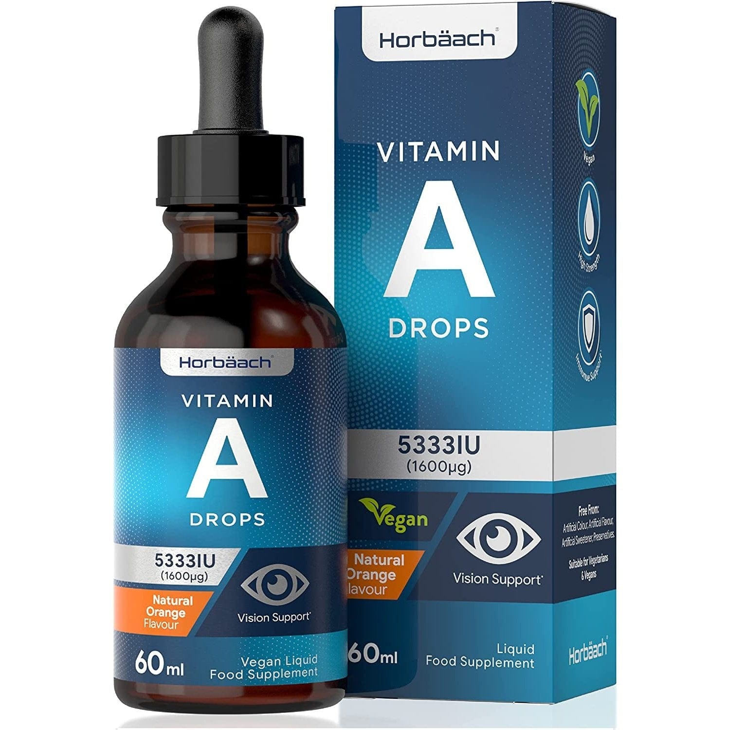 Vitamin a Drops 5333 IU | 60Ml Vegan Liquid | High Strength Retinol Supplement | by Clear Store