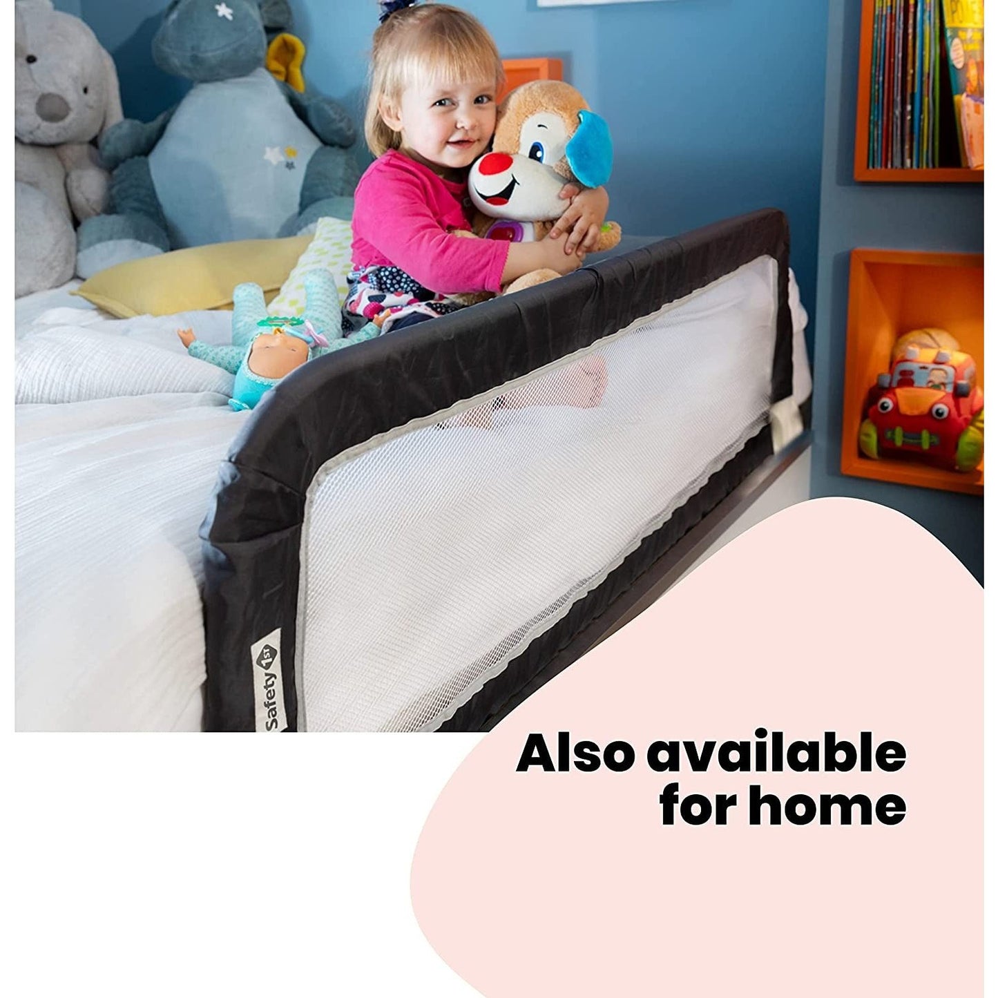 Portable Bed Rail, Bed Guard for Kids and Toddlers, Foldable and Portable Travel Bed Rail, Child Bed Guard Rail with Safe Installation, Easy to Transport, Color Dark Grey