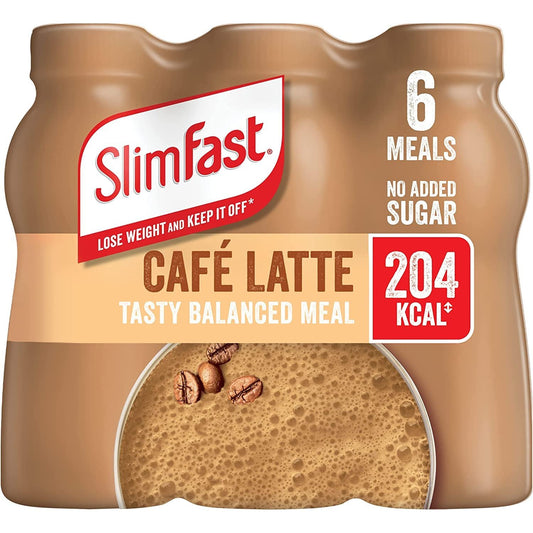 Slimfast Ready to Drink Cafe Latte Shake, 325 Ml (Pack of 6) Clear Store