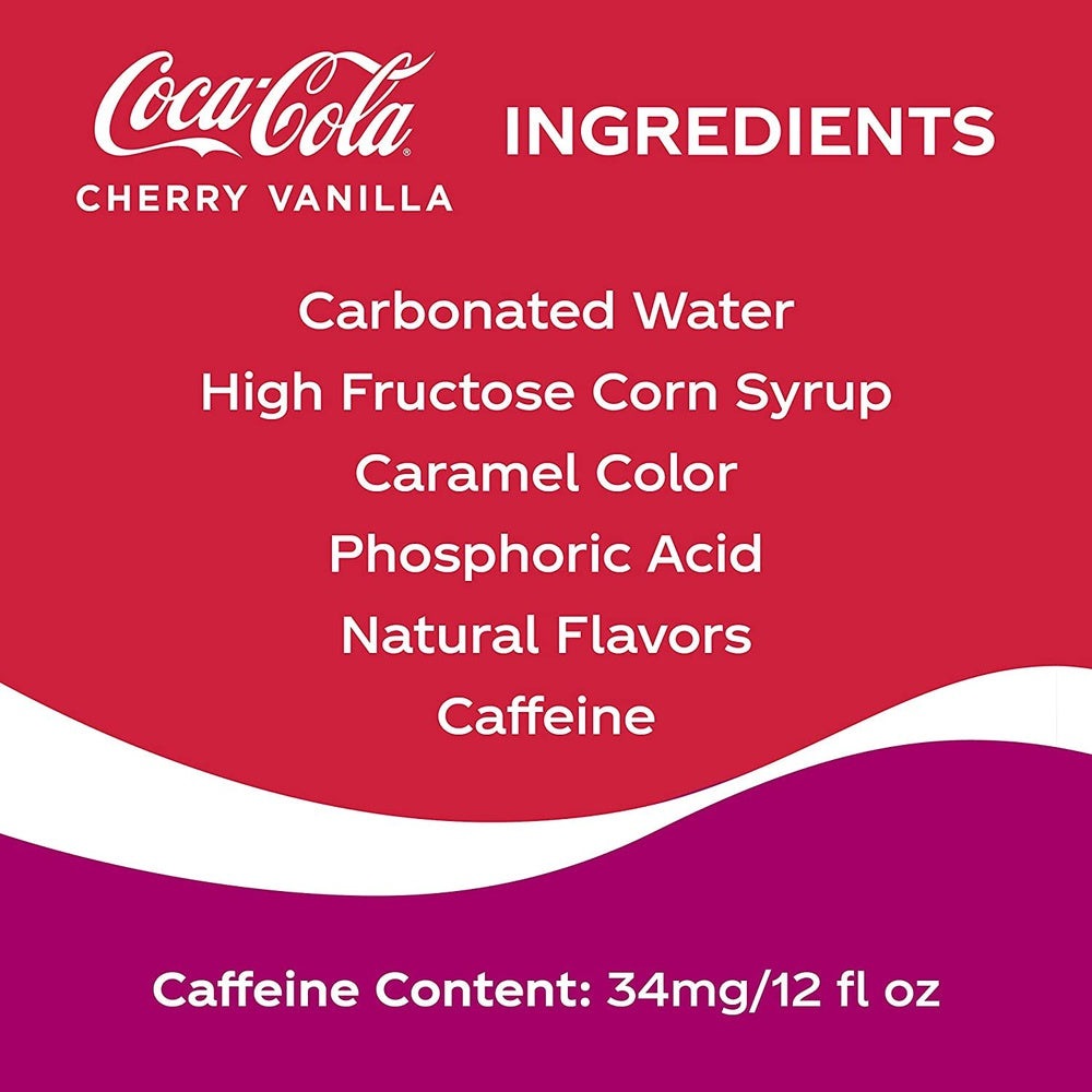 Cherry Vanilla Coke 355ml 12 Pack Clear Store