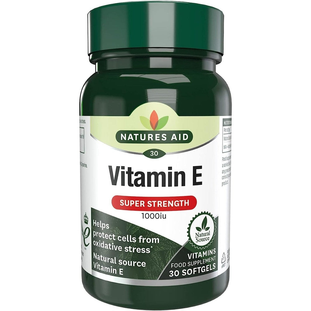 Natures Aid Vitamin E 1000Iu, Natural Source, High Strength, 30 Softgel Capsules Clear Store