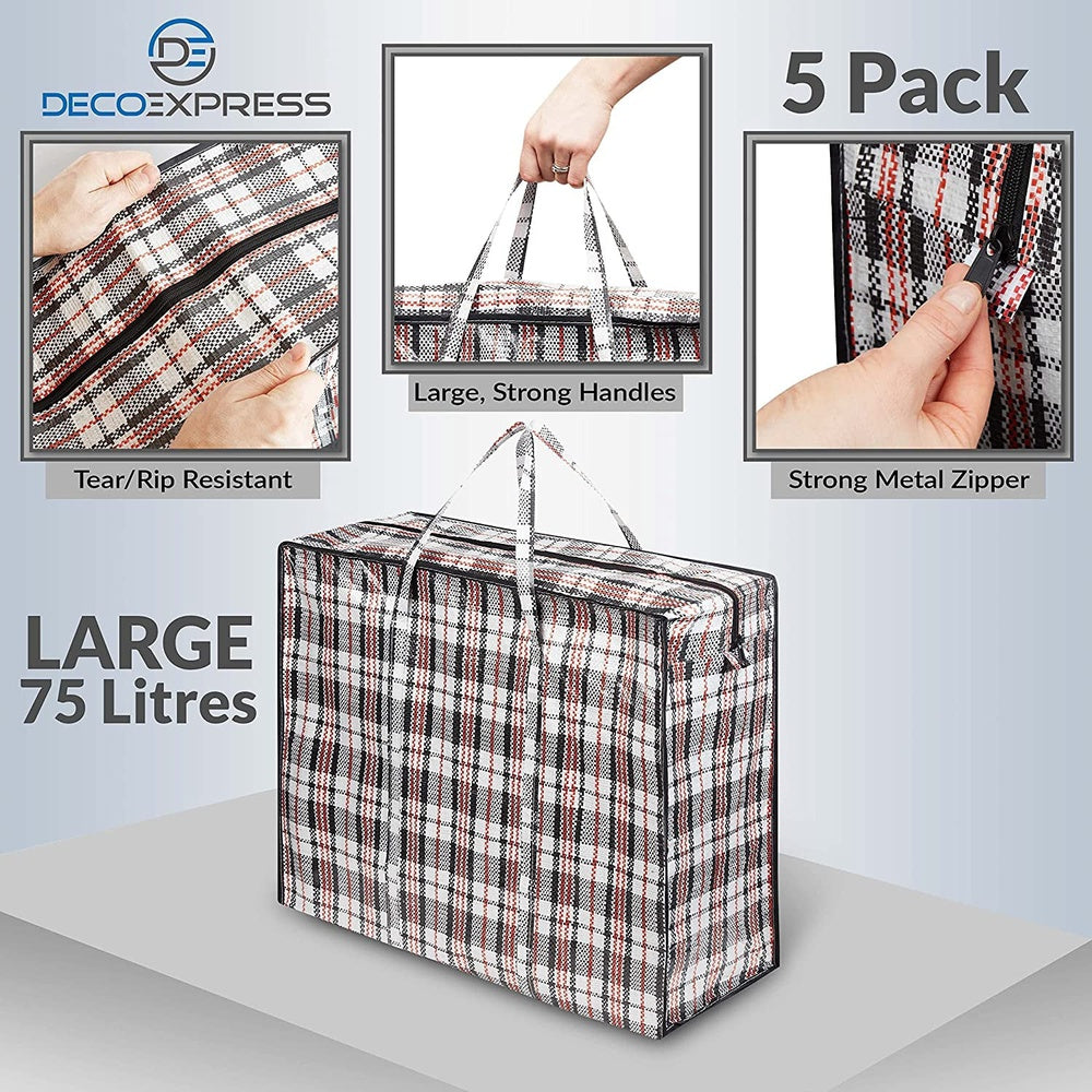 Jumbo Home Laundry Plastic Bag Zipped Reusable Large Strong Storage Bags  Holder