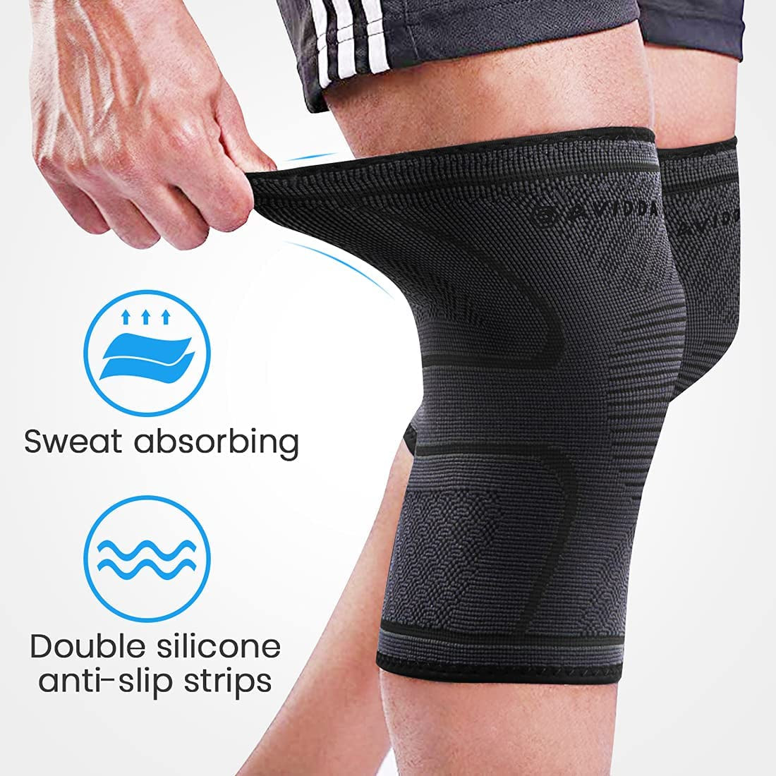 Knee Support Brace 2 Pack One size- Compression Knee Sleeves Clear Store