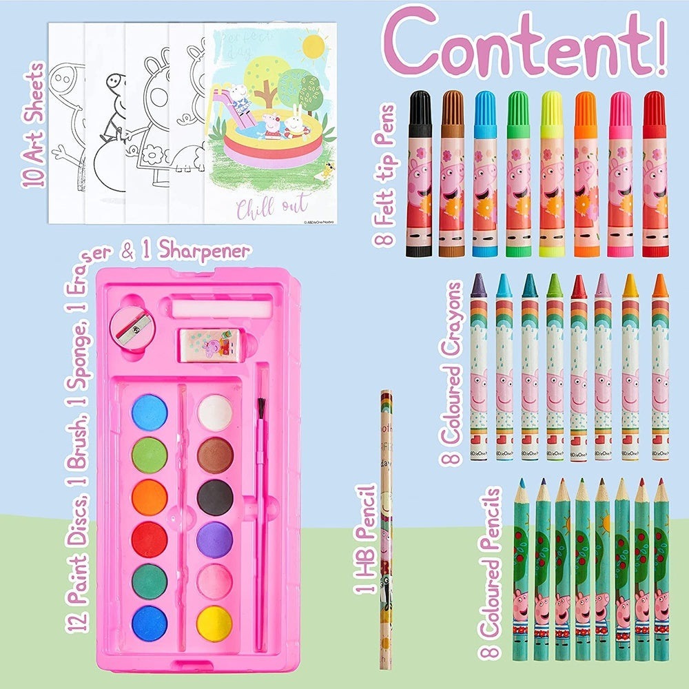 Peppa Pig Art Set, Arts and Crafts for Kids, Colouring Sets for Children, Toys Clear Store