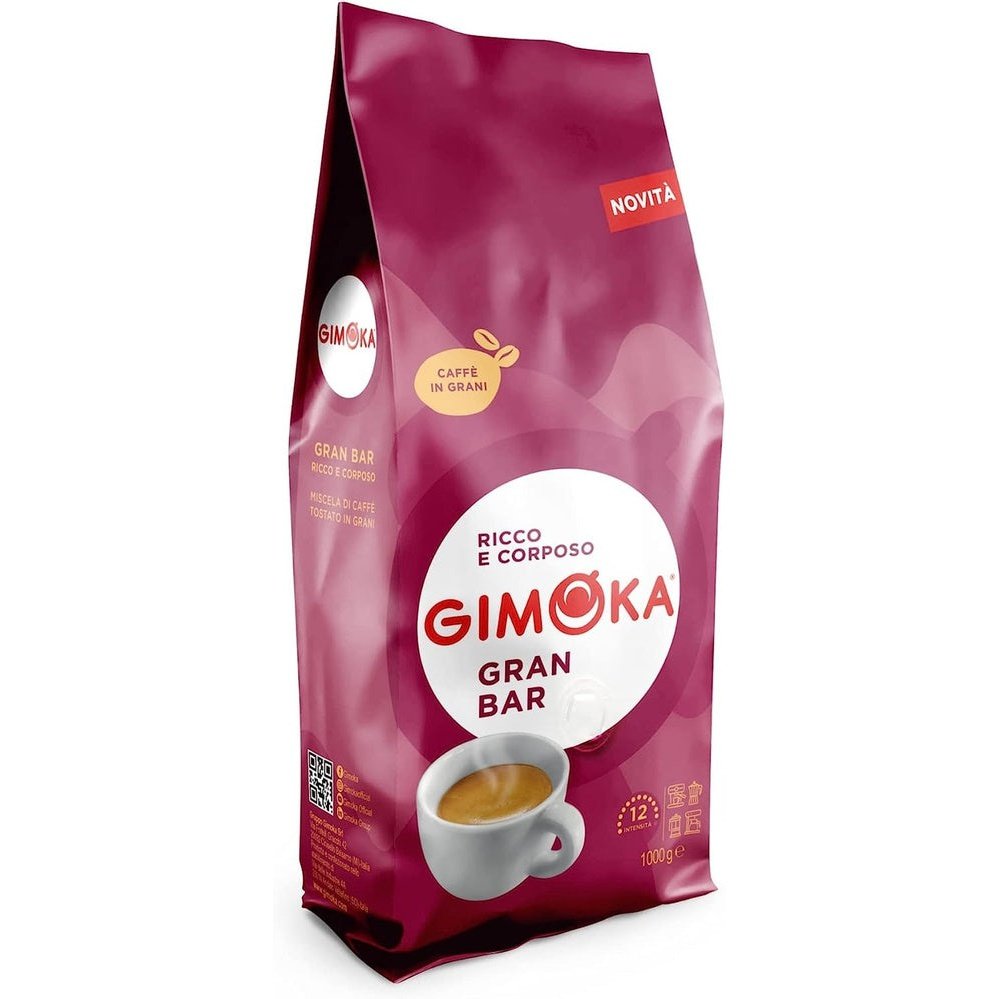 Gimoka - Gran Bar, Italian Espresso Coffee Beans, Light Roast - 6X1 Kg Clear Store