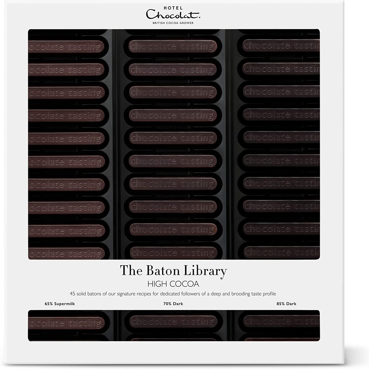 Dark Chocolate Baton Library – 45 Chocolates, Chocolate Box, 365G